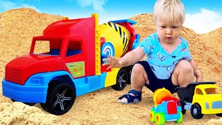 Learn vehicles for kids &amp; Cement mixer for kids - Baby videos &amp; learning toys.