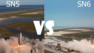 SpaceX SN6 VS SN5 - 150m HOP COMPARED!! @ BOCA CHICA #spacex #starship #hop
