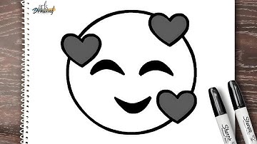 Hoe je stap voor stap Emoji met hartjes tekent