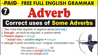 Use of Too, Enough | Adverb Advance | Full Free Paid English Grammar | Uphaar Classes by Sumit Sir