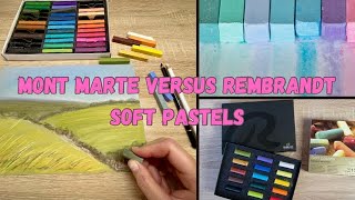 First Time Using Soft Pastels! Unboxing & Swatching l Mont Marte versus Rembrandt