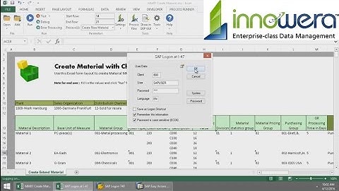 MM01 - Create Material From Excel