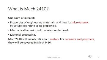 HKUST MECH 2410 Engineering Materials Tutorial 0 Introduction