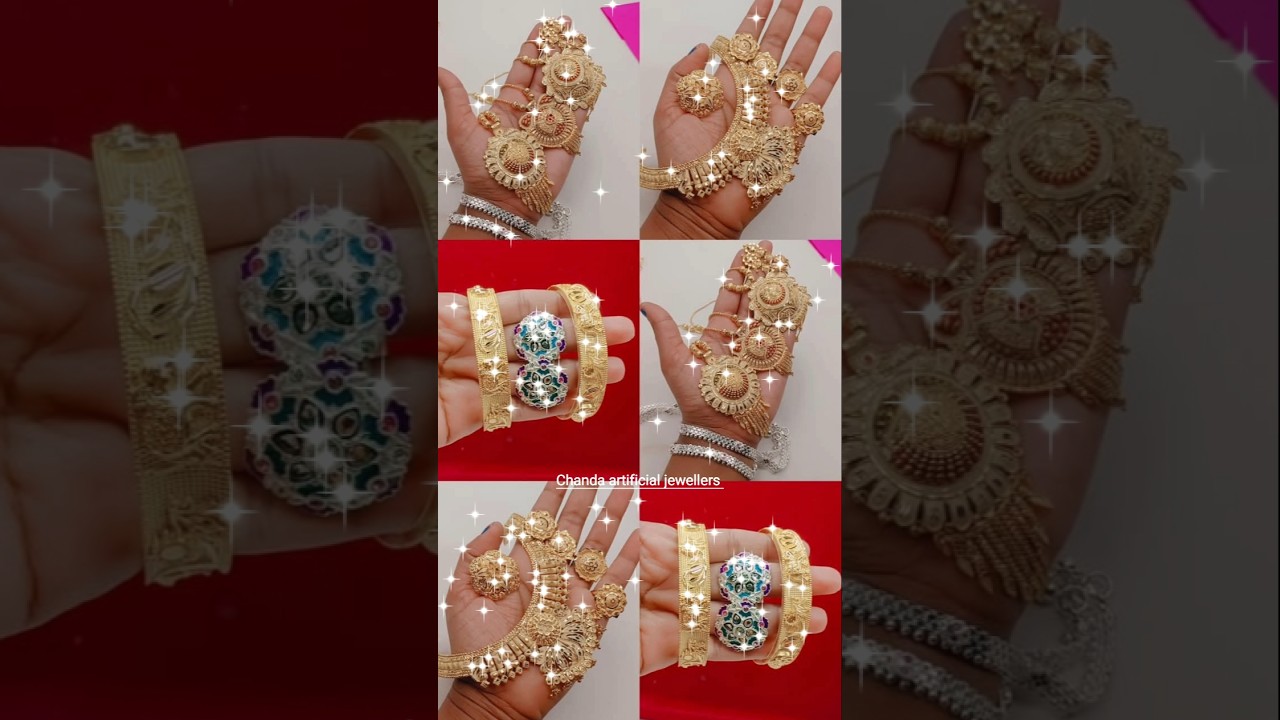 22 कैरेट का नेकलेस और सोने का कांत चांदी की पायल और हाथ काब्रेसलेट