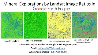 Minerals Explorations by Landsat Image Ratios in Google Earth Engine || Remote sensing techniques