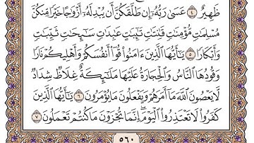 سورة التحريم مكتوبة / فضيلة الشيخ ياسر الدوسري