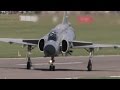 Saab AJS-37 Viggen thrust reverser landing, hard breaking with locked wheels. And a short take off.