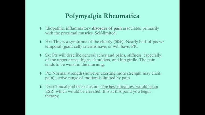 Polymyalgia Rheumatica - CRASH! Medical Review Series