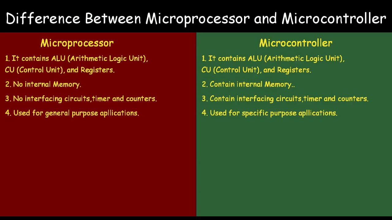 difference between microprocessor and microcontroller