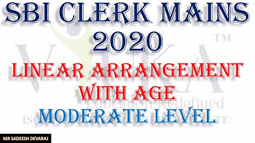 SBI CLERK MAINS 2020 | LINEAR ARRANGEMENT WITH AGE | BY MR. SADEESH