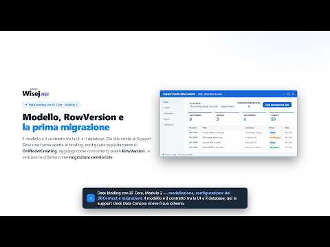 Data binding con EF Core - Modulo 2: Modello, RowVersion e la prima migrazione