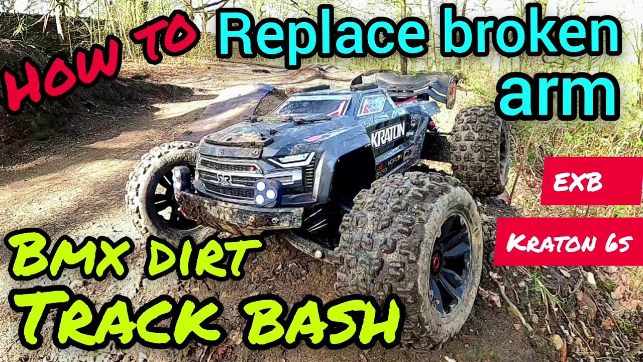 Arrma Kraton 6s V5 EXB how to replace suspension arm + fix broken shock screw & BMX DIRT TRACK BASH