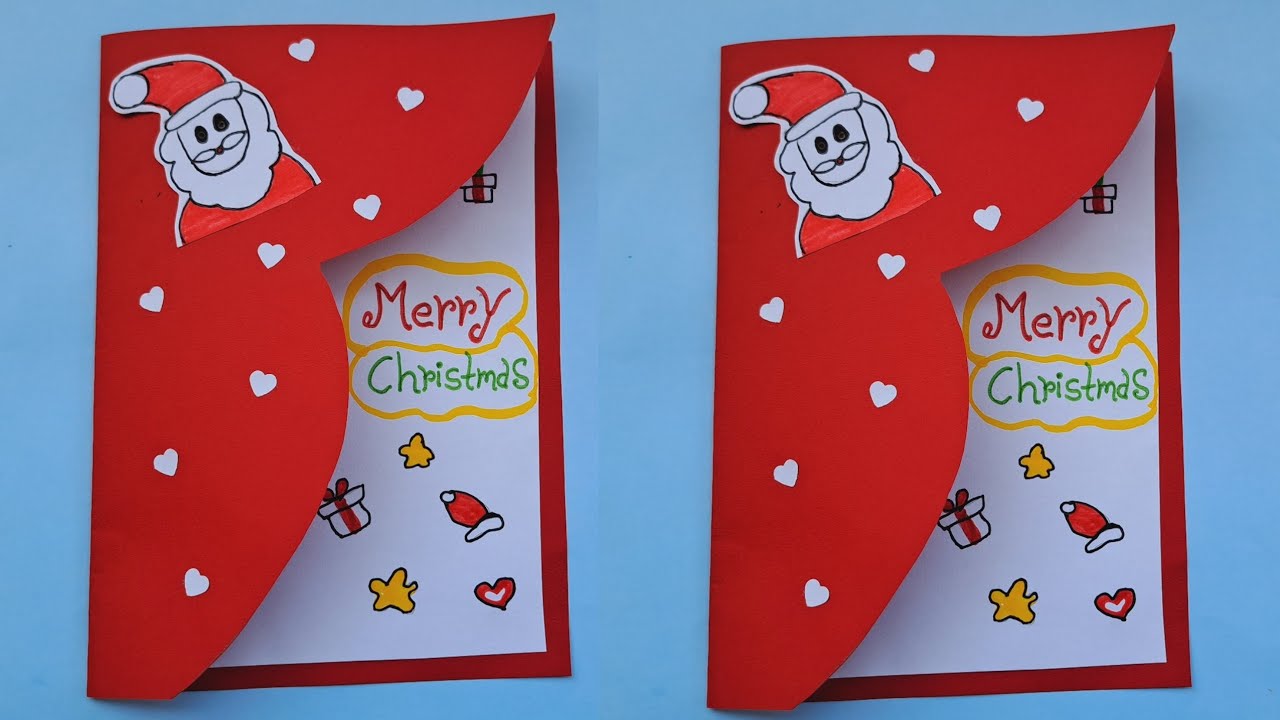 Easy Christmas Greeting Card Making 2023 | How To Make Christmas Card ...
