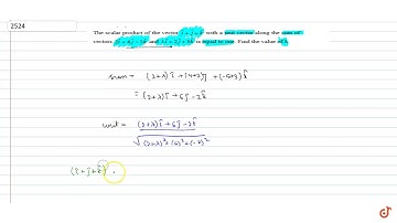 The scalar product of the vector ` hat i+ hat j+ hat k` with a unit vector along the sum of vect...