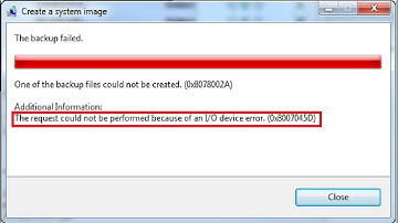 Fix Error 0x8078012d, the Request Could Not Be Performed Because of an I O Device Error