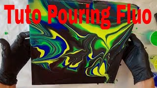 Acrylique Pouring Fluid Art ?Jaune Fluo?Tuto N°90