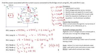 Solving Circuits Using Kirchoff's Laws and Ohm's Law - Example 4 Modified Bridge Circuit