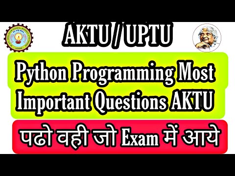 Python Programming Most Important Questions Aktu | Python most important questions | aktu python imp