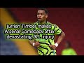 Jurrien timber scores first goal for arsenal after returning from injury