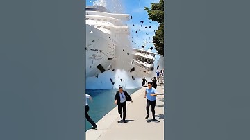 Attempting to dock, two cruise ships collide near the harbor!