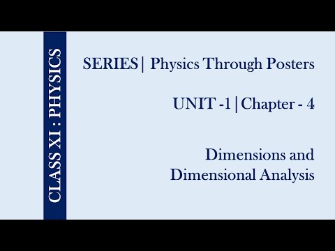Physics Class - 11 | Unit 01 | Chapter 04:  Dimensions and Dimensional Analysis