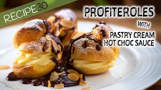 Your Hot Choc, Cream Puffs are here! Profiteroles with Hot Chocolate Sauce