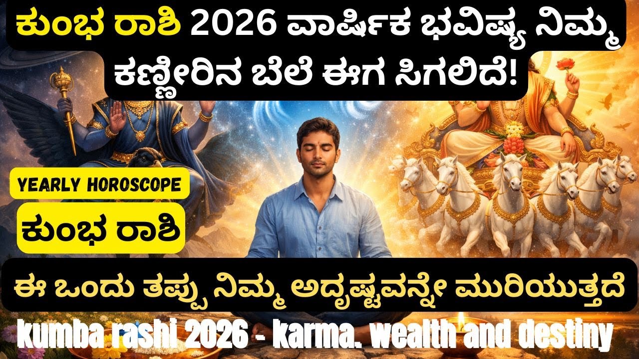 ಕುಂಭ ರಾಶಿ 2026 – ಶನಿ ಪರೀಕ್ಷೆ ಮುಗಿದು ಭಾಗ್ಯೋದಯ ಆರಂಭ!ಕುಂಭ 2026  ಪುನರಾಗಮನದ ಕಾರ್ಯತಂತ್ರ 1