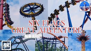 [4k] Great Experience inside Six Flags Great Adventure is amusement park Jackson Township, NewJersey