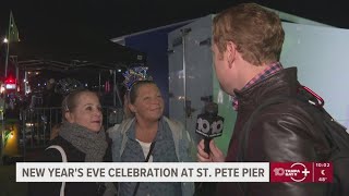 People gather at the St. Pete Pier for the New Year's celebration
