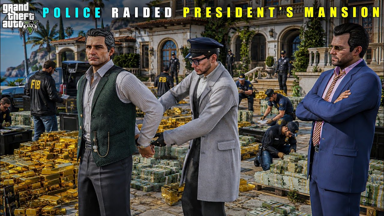 GTA 5 : POLICE RAID ON PRESIDENT JOHN'S ISLAND MANSION || BB GAMING
