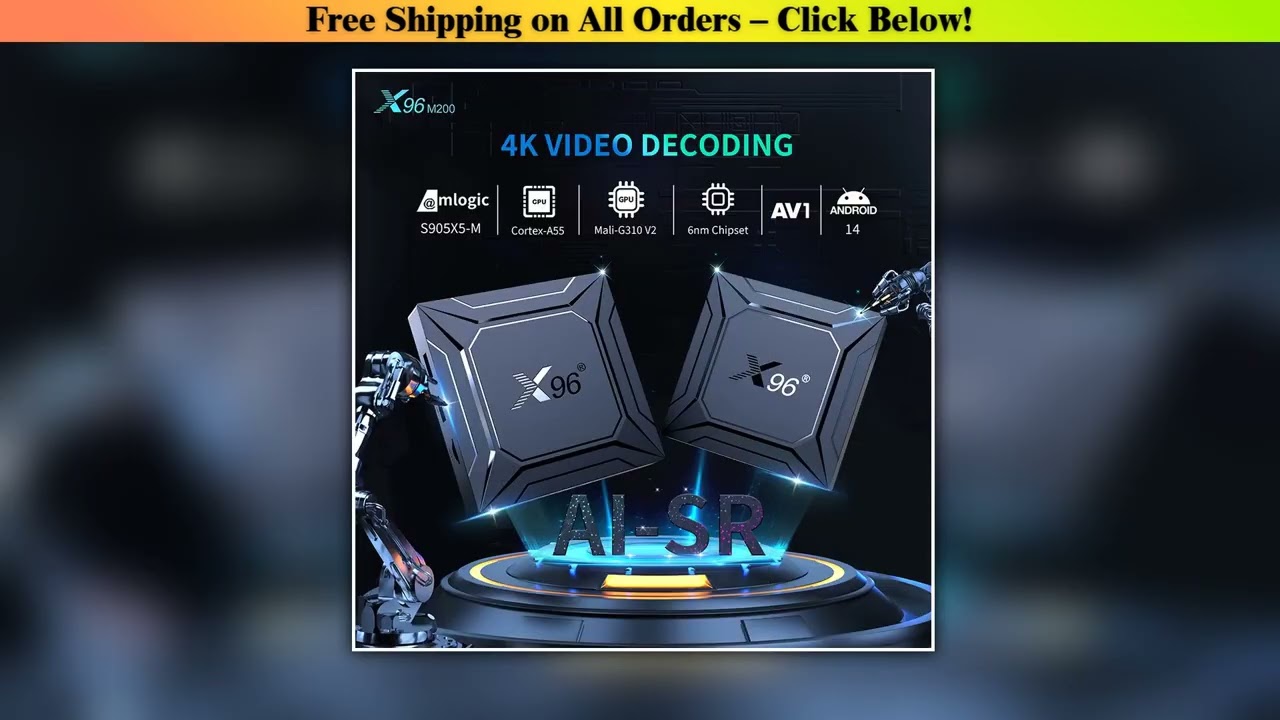 X96 M200 TV Box Android14 Amlogic S905X5M (S905A)Quad Core ARM Cortex A55 Support AI-SR AV1 4K  HD