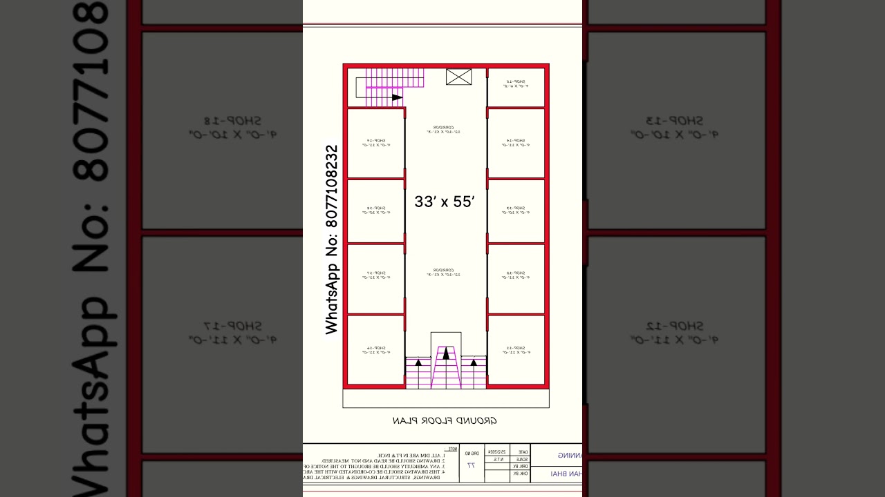 33 x 55 Market Shop Plan
