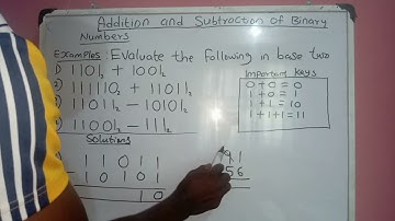 ADDITION AND SUBTRACTION OF BINARY NUMBERS