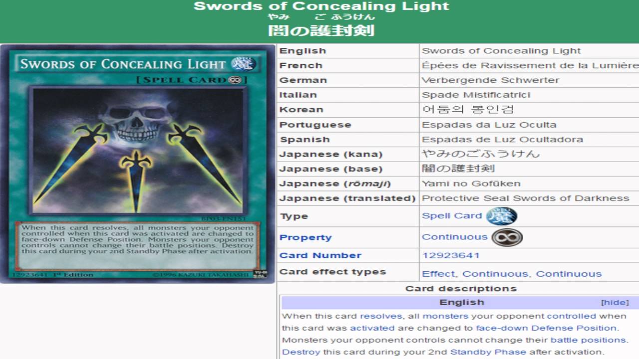 Flip all Those Monsters FaceDown - Yugioh Tech Tuesday Swords of Concealing Light Flip all Those Monsters FaceDown - Yugioh Tech Tuesday Swords of Concealing Light