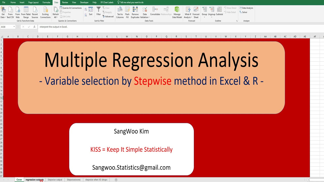084 Stepwise method for Multiple Regression Analysis