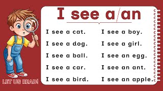 I SEE A… I SEE AN…🔍| ENGLISH SENTENCE STRUCTURES | Read along | with Teacher Jake