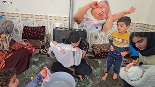 A Beautiful Day With Hessam | Bath Time \u0026 Repairing the Water Pipe in the Yard