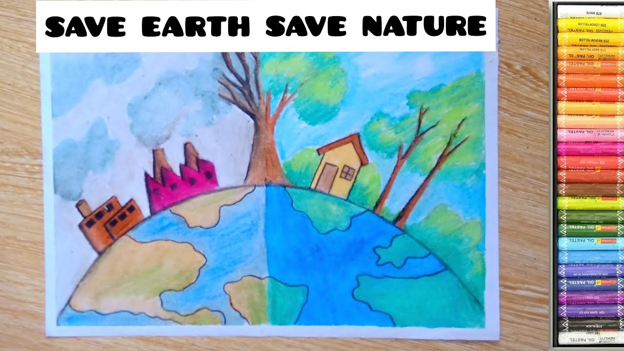 Save Earth Drawing | Earth day Drawing| Save earth Poster | World ...