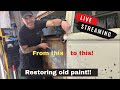 Combe Valley Campers is live restoring old paint!
