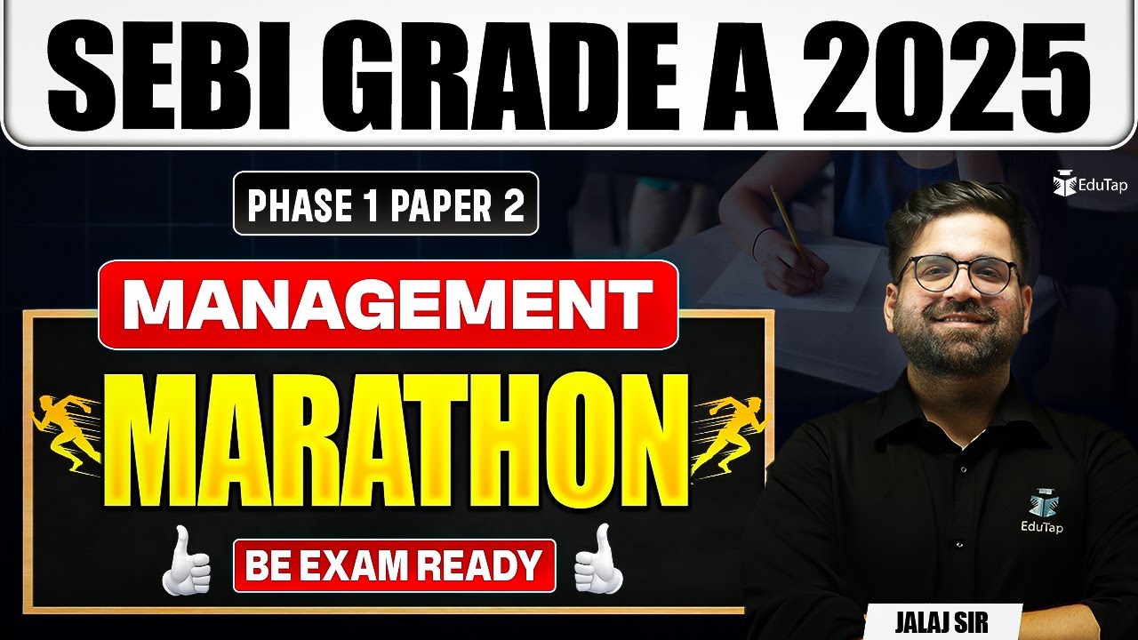 SEBI Grade A 2025 Phase 1 Paper 1 Management Marathon | SEBI Assistant Manager Preparation | EduTap