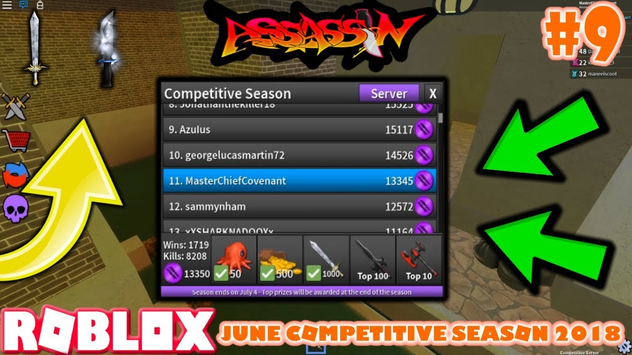 Roblox Assassin June Competitive Season 9 Sun Slayer With Crystalize Gameplay - roblox assassin june comp 2018 6 krampus with