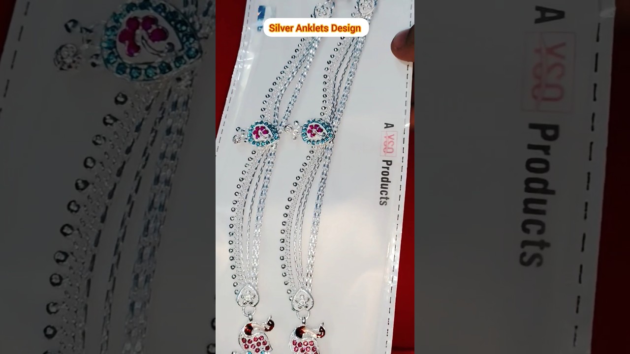 Silver anklets design 
