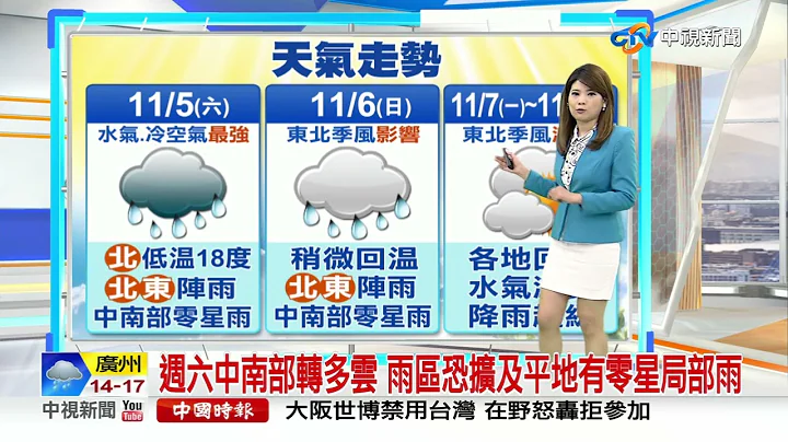 【又嘉气象报报】东北季风增强 北台逐渐降温 北.东雨再增│中视晨间气象 20221104 - 天天要闻