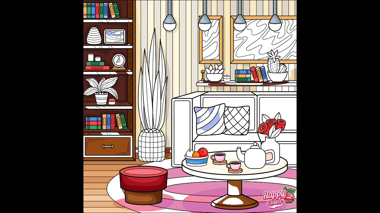 Colouring a Living Room in Happy Color - YouTube