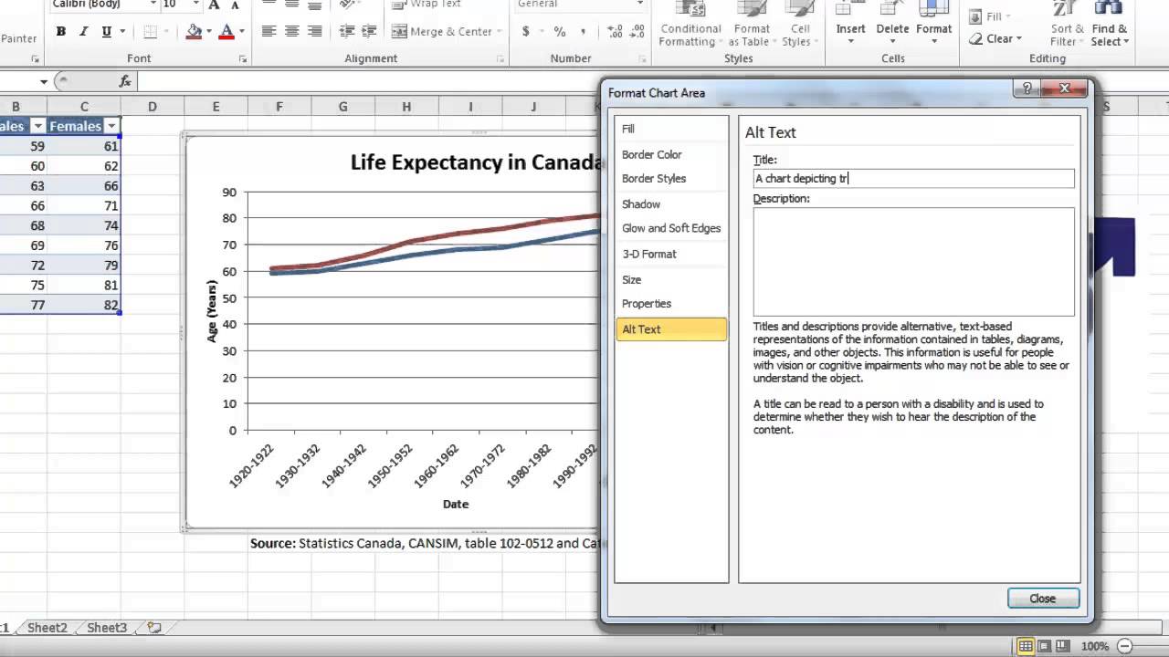 Add Alt Text To Chart In Excel