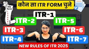 ITR-1 से ITR-7: कौन भर सकता है कौन नहीं?How to Choose Right ITR Form (ITR 1 to ITR 7) for AY 2025-26