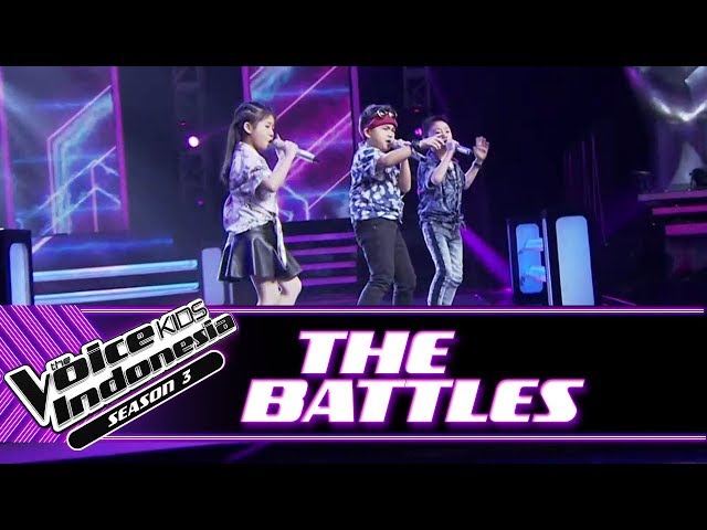 Moses vs Kathlynn vs Andrew I Miss U... | Battle Rounds | The Voice Kids Indonesia Season 3 GTV class=