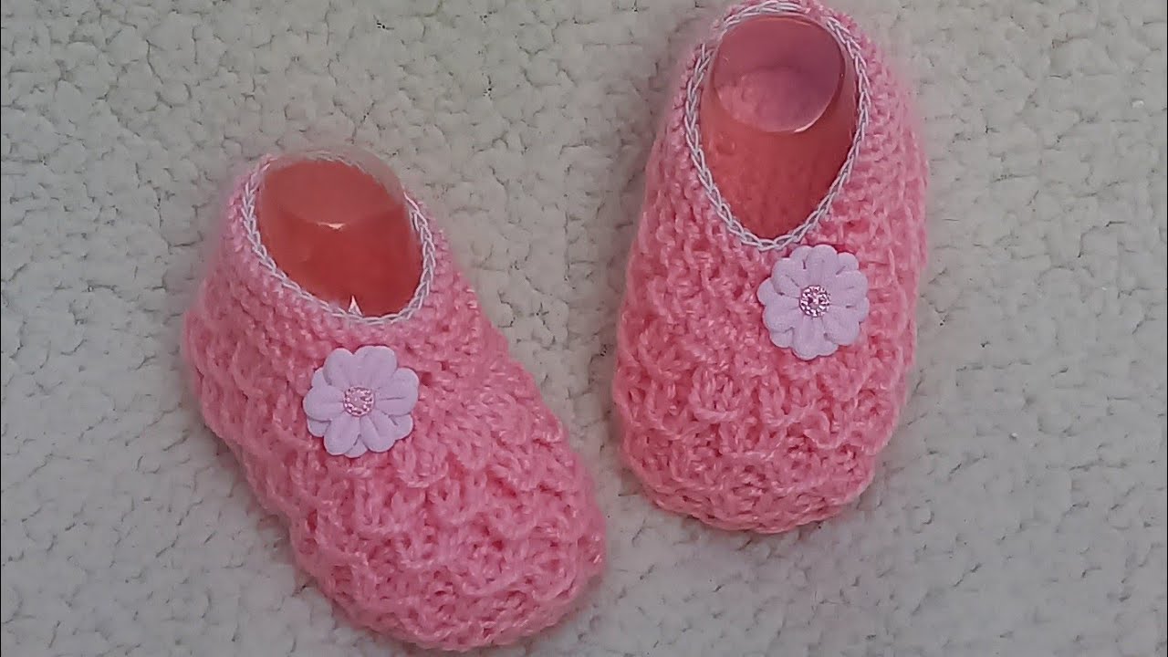 Sapatinho de tricô para bebê
