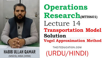 Transportation Problem Solution by Vogel