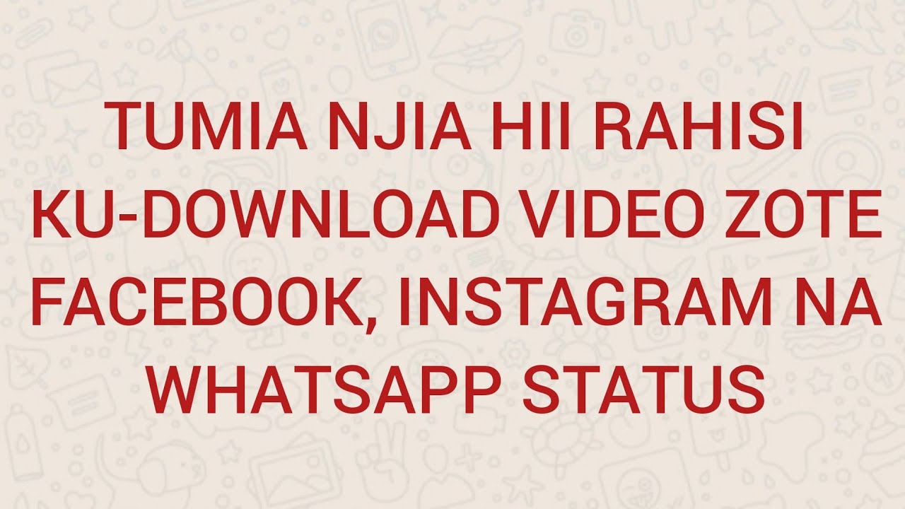HOW TO DOWNLOAD VIDEO ON INSTAGRAM, FACEBOOK AND WHATSAPP STATUS YouTube